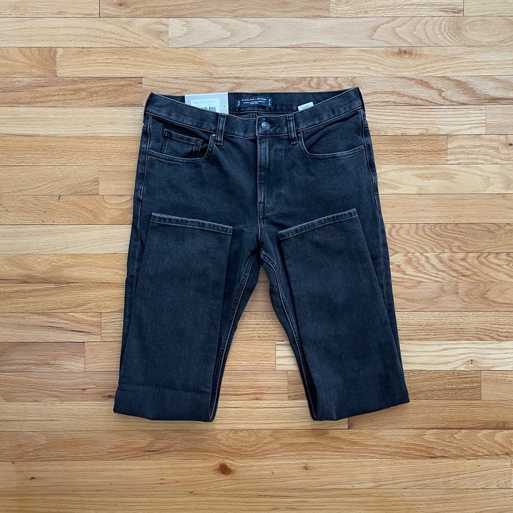 Everlane Men's Skinny 4-Way Stretch Organic Uniform Washed Black Jeans